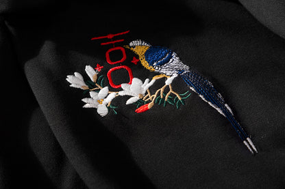 Niepce 花鳥刺繡帽T